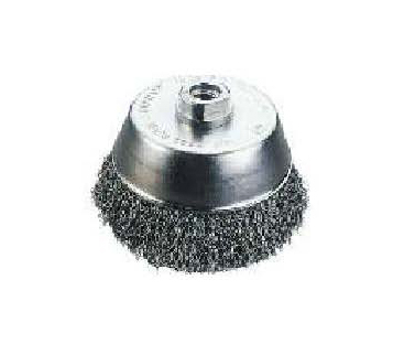 CUP BRUSH, CRIMPED WIRE silvery