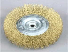WHEEL BRUSH WITH ARBOR HOLE, CRIMPED WIRE